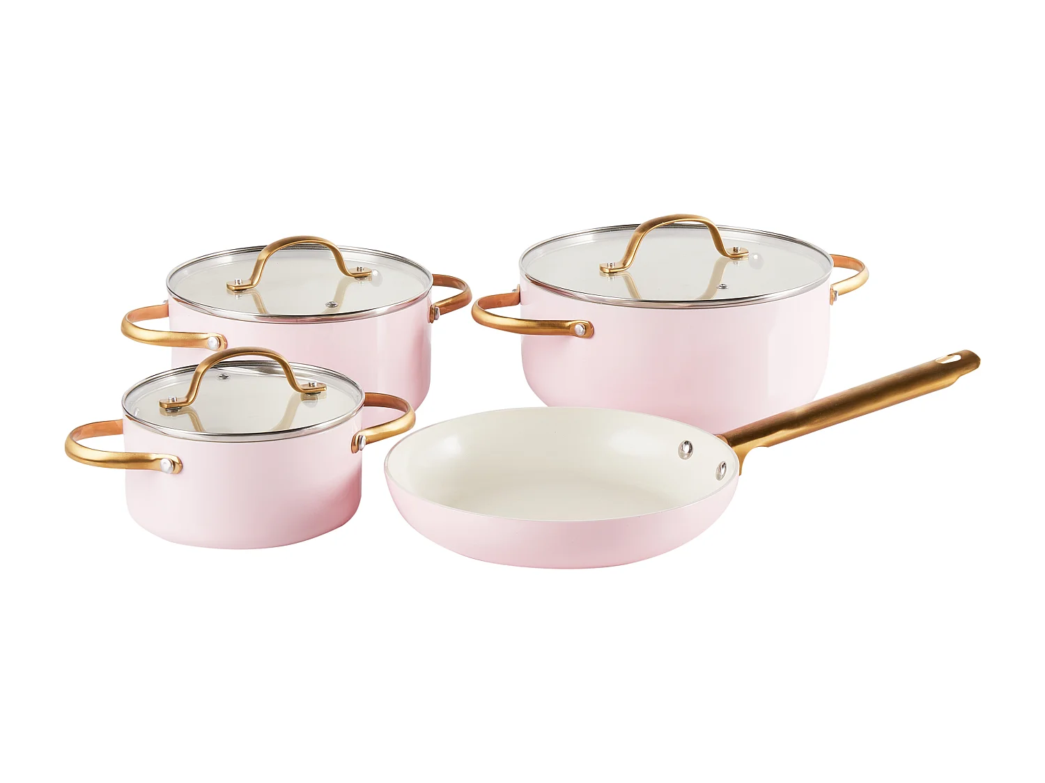 Pfannenset 7-teilig ELITE PRO Pastellrosa