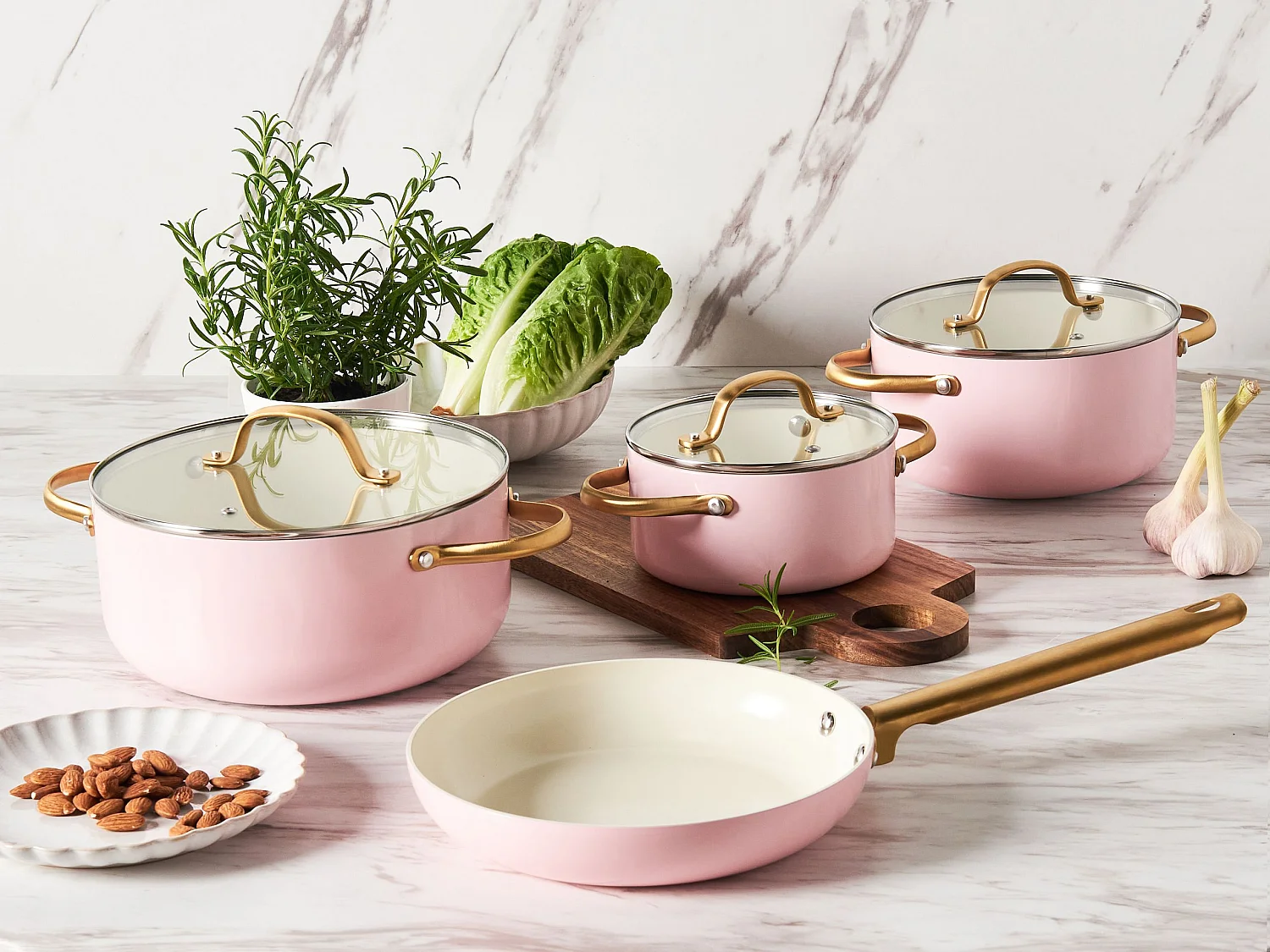 Pfannenset 7-teilig ELITE PRO Pastellrosa