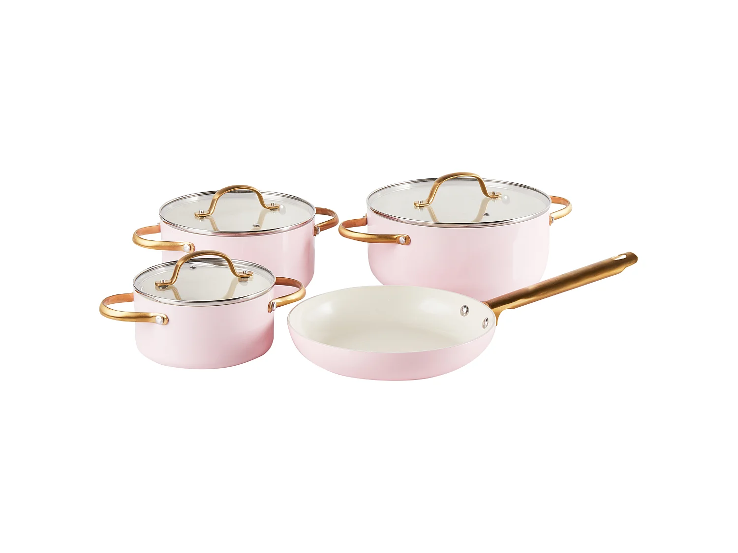 7 Piece Cookware Set ELITE PRO Pastel Pink
