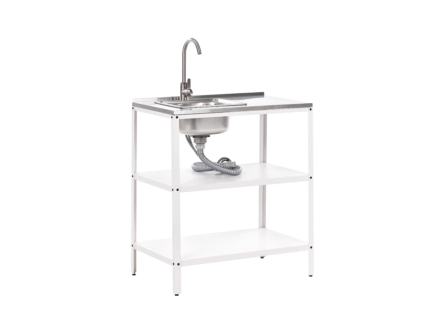 Ilot de cuisine extérieure avec évier VILAMA Blanc