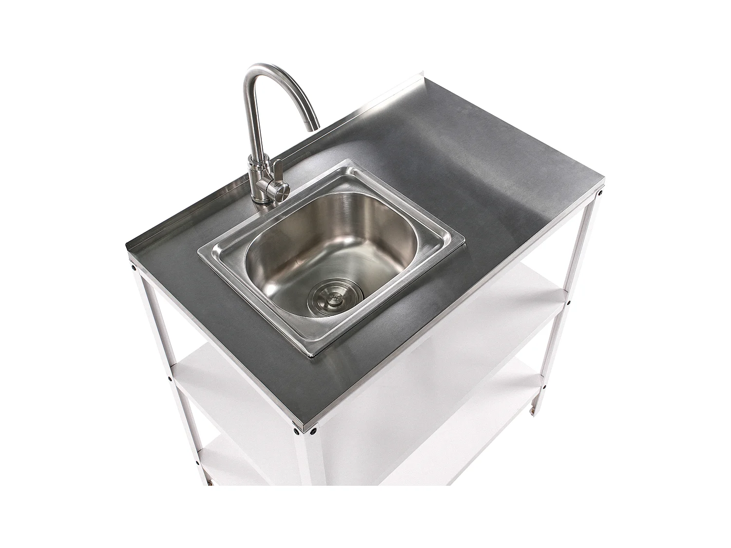 Ilot de cuisine extérieure avec évier VILAMA Blanc