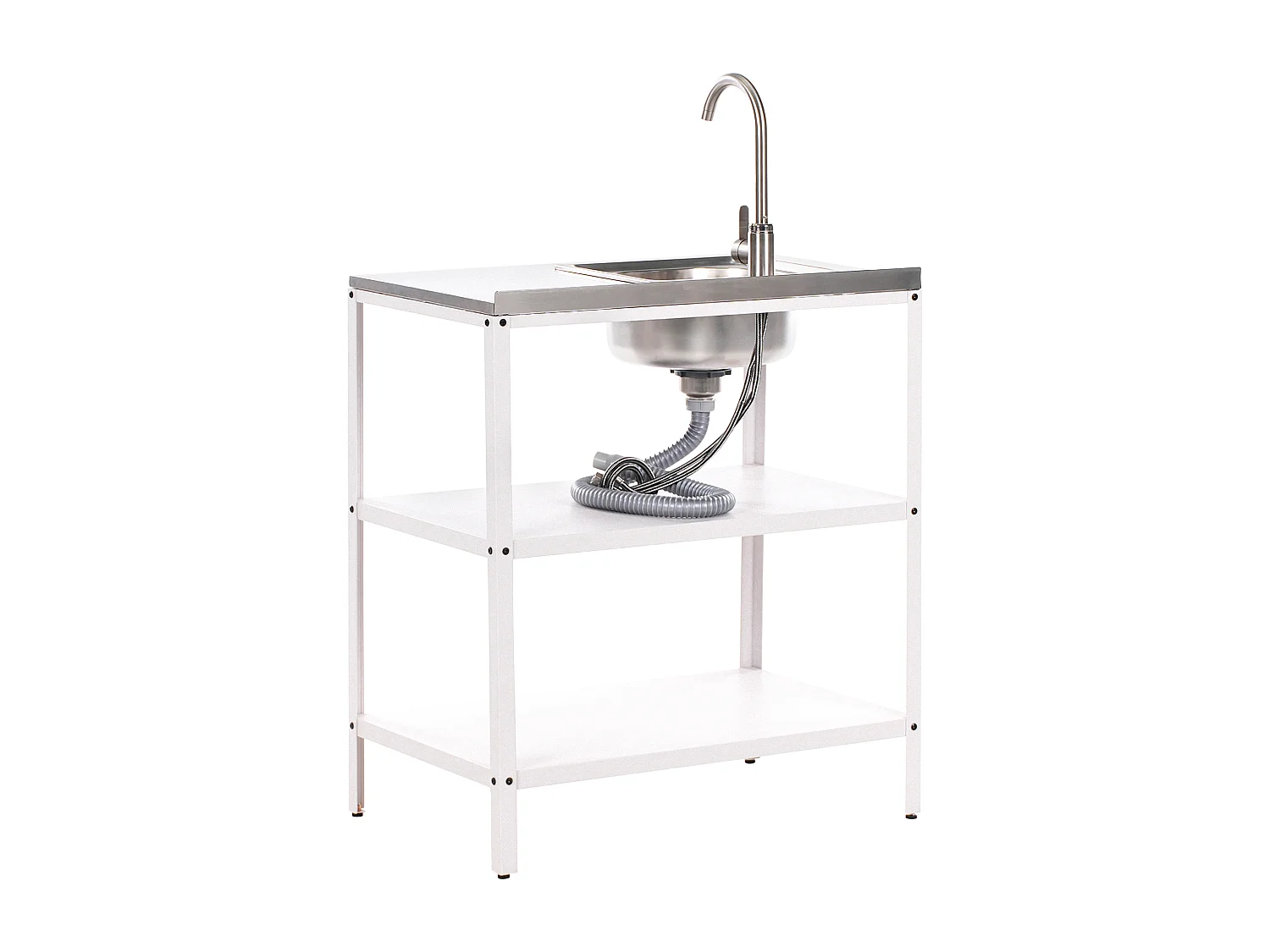 Ilot de cuisine extérieure avec évier VILAMA Blanc