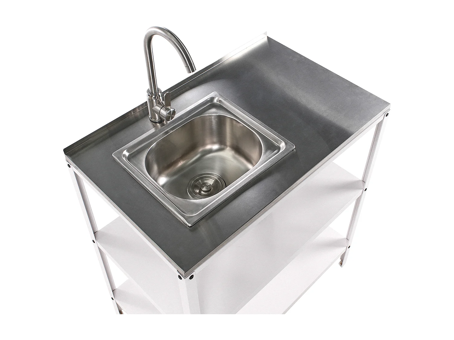 Ilot de cuisine extérieure avec évier VILAMA Blanc