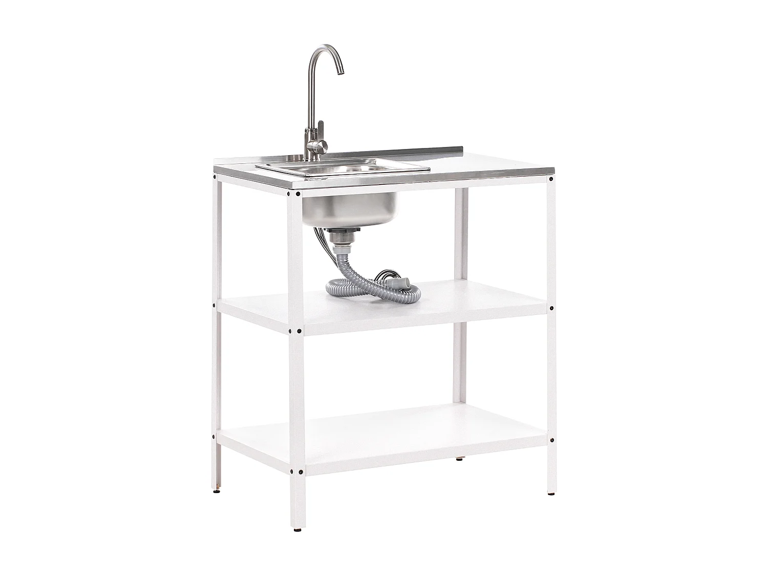 Ilot de cuisine extérieure avec évier VILAMA Blanc