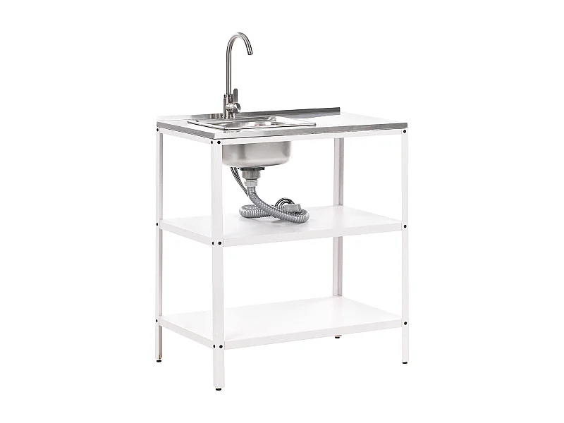 Ilot de cuisine extérieure avec évier VILAMA Blanc