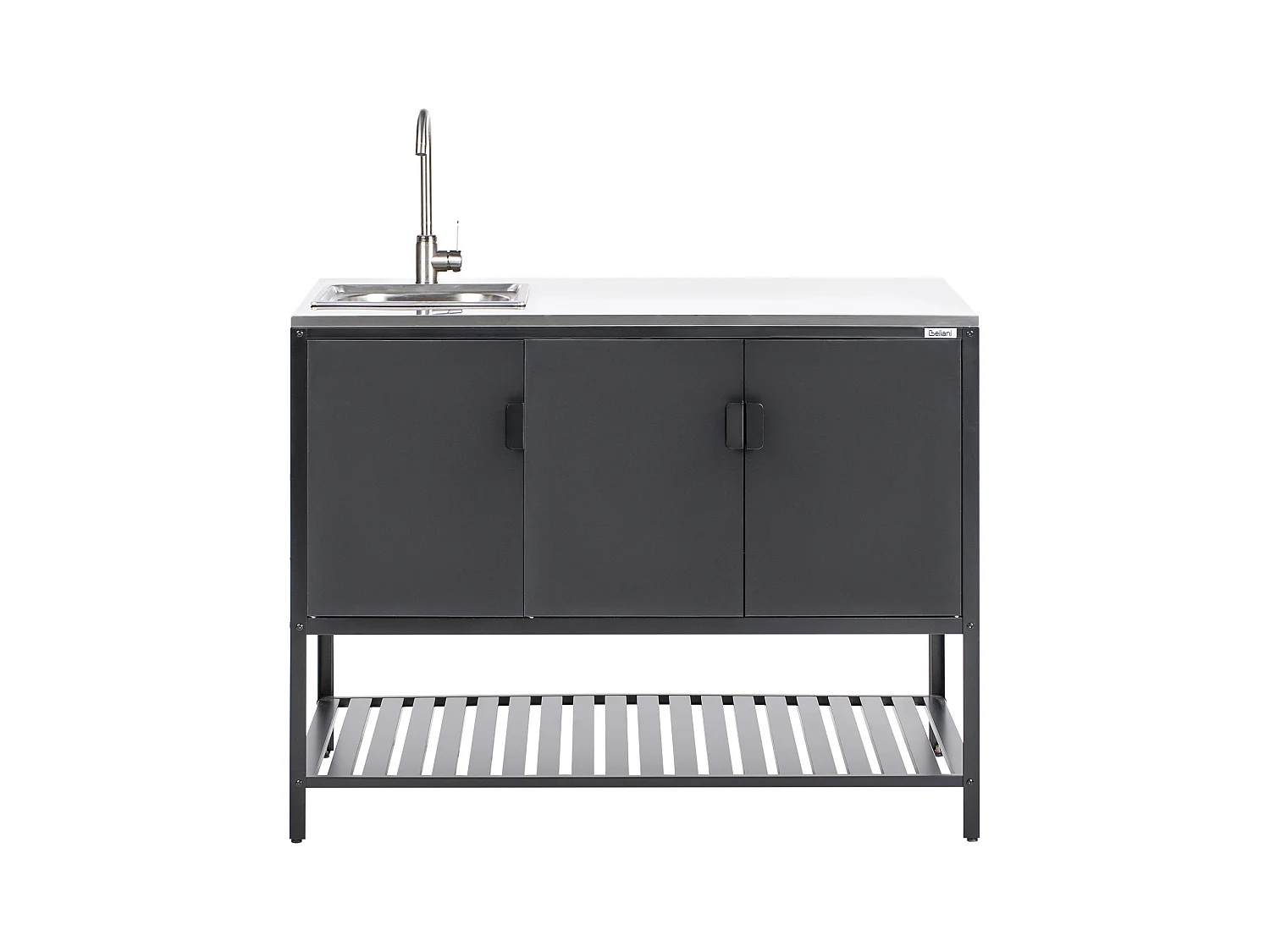 2 częściowa kuchnia ogrodowa ze zlewem MAENZA Metal Czarny