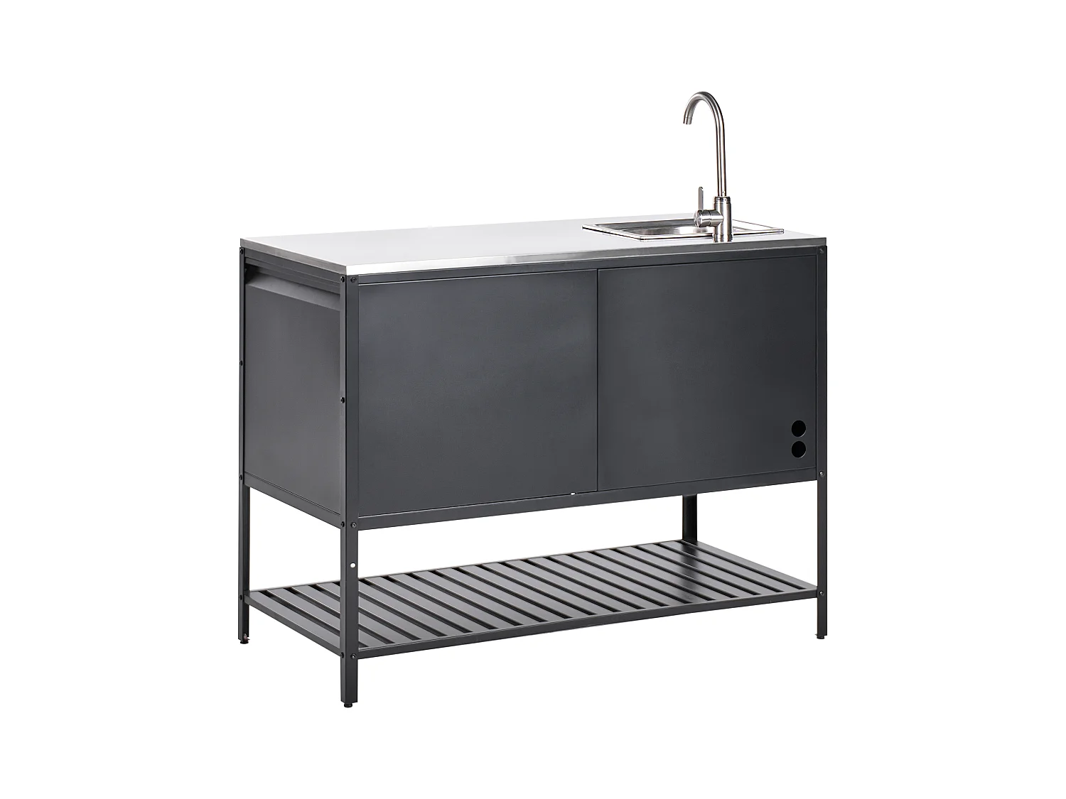 2 częściowa kuchnia ogrodowa ze zlewem MAENZA Metal Czarny