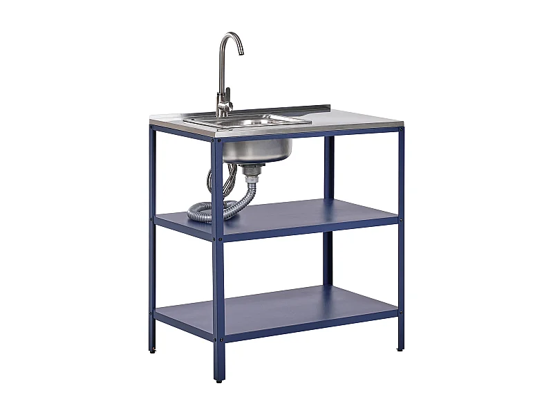 Ilot de cuisine extérieure avec évier VILAMA Bleu