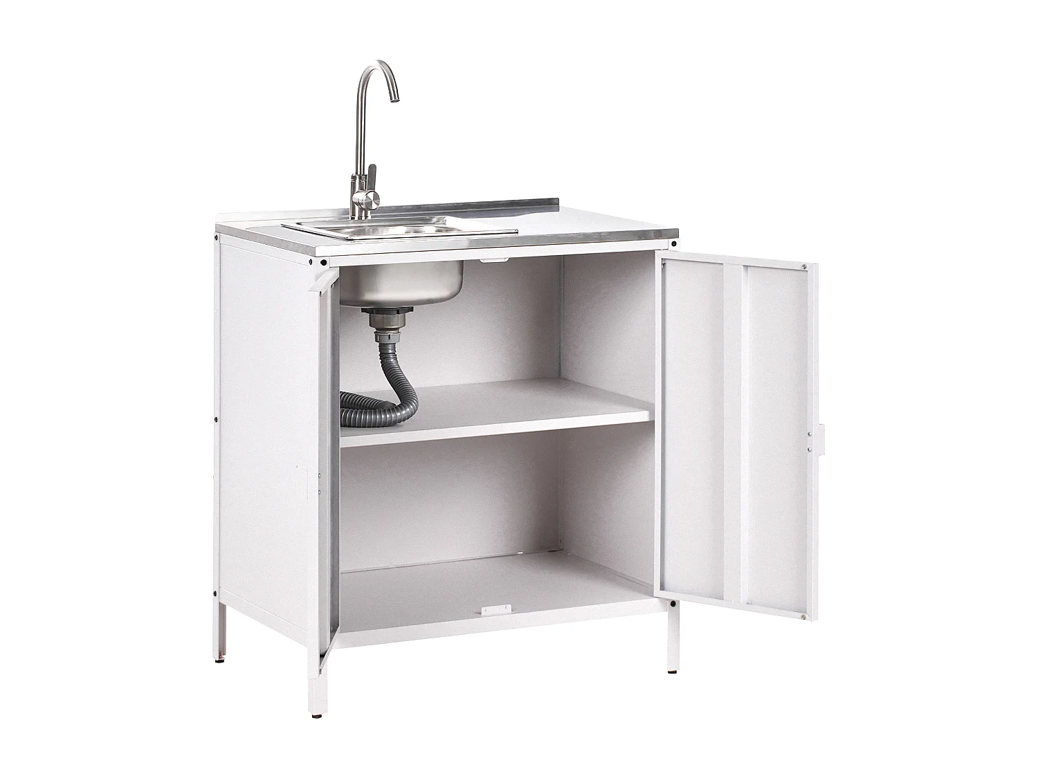 Meuble de cuisine d'extérieur avec évier VILAMA Blanc