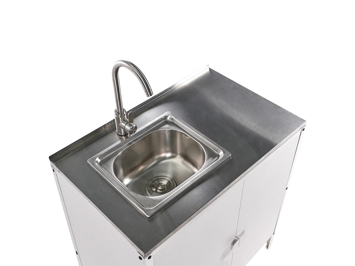 Mobile da cucina per esterni con lavello VILAMA Bianco