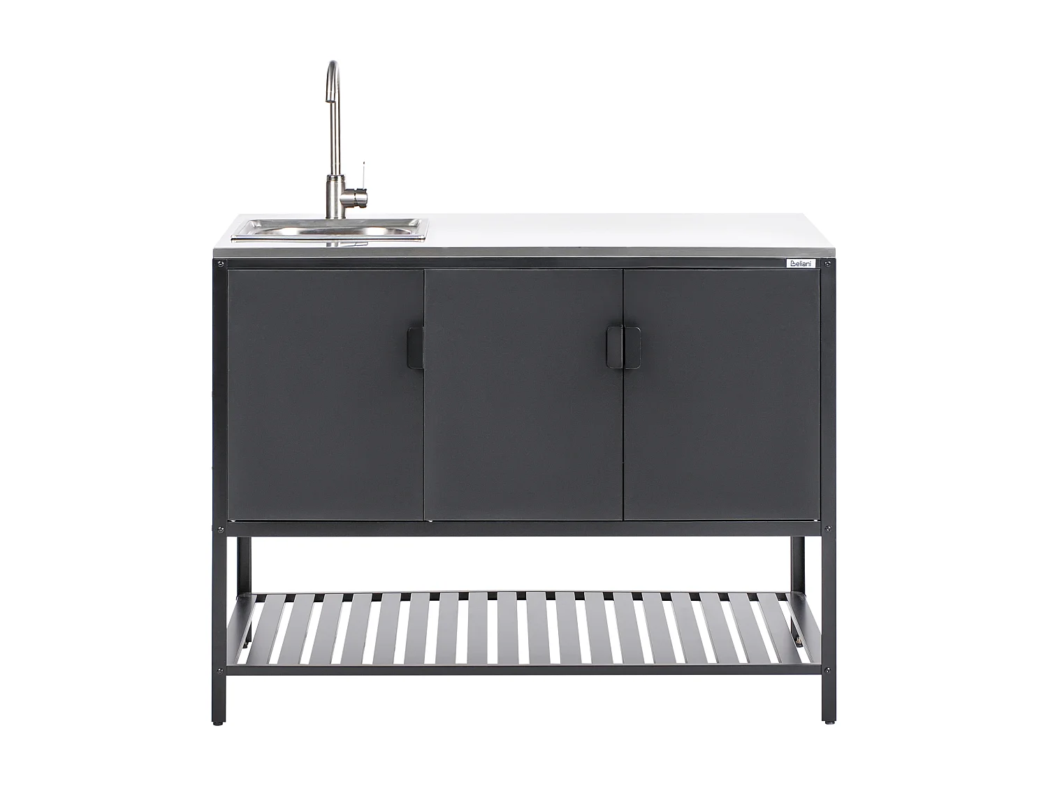 Meuble de cuisine d'extérieur avec évier MAENZA Métal Noir