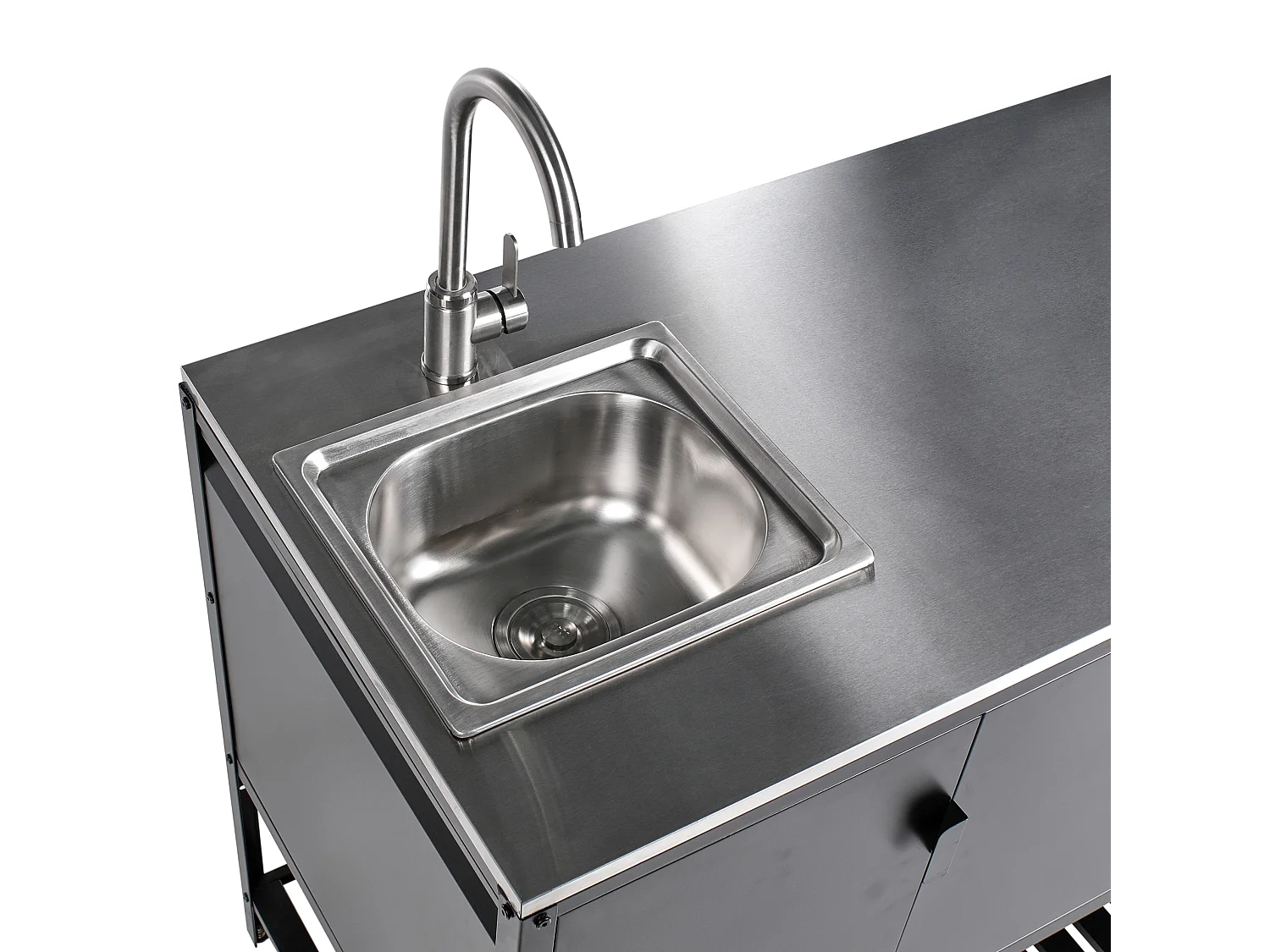 Szafka kuchenna ogrodowa ze zlewem MAENZA Metal Czarny