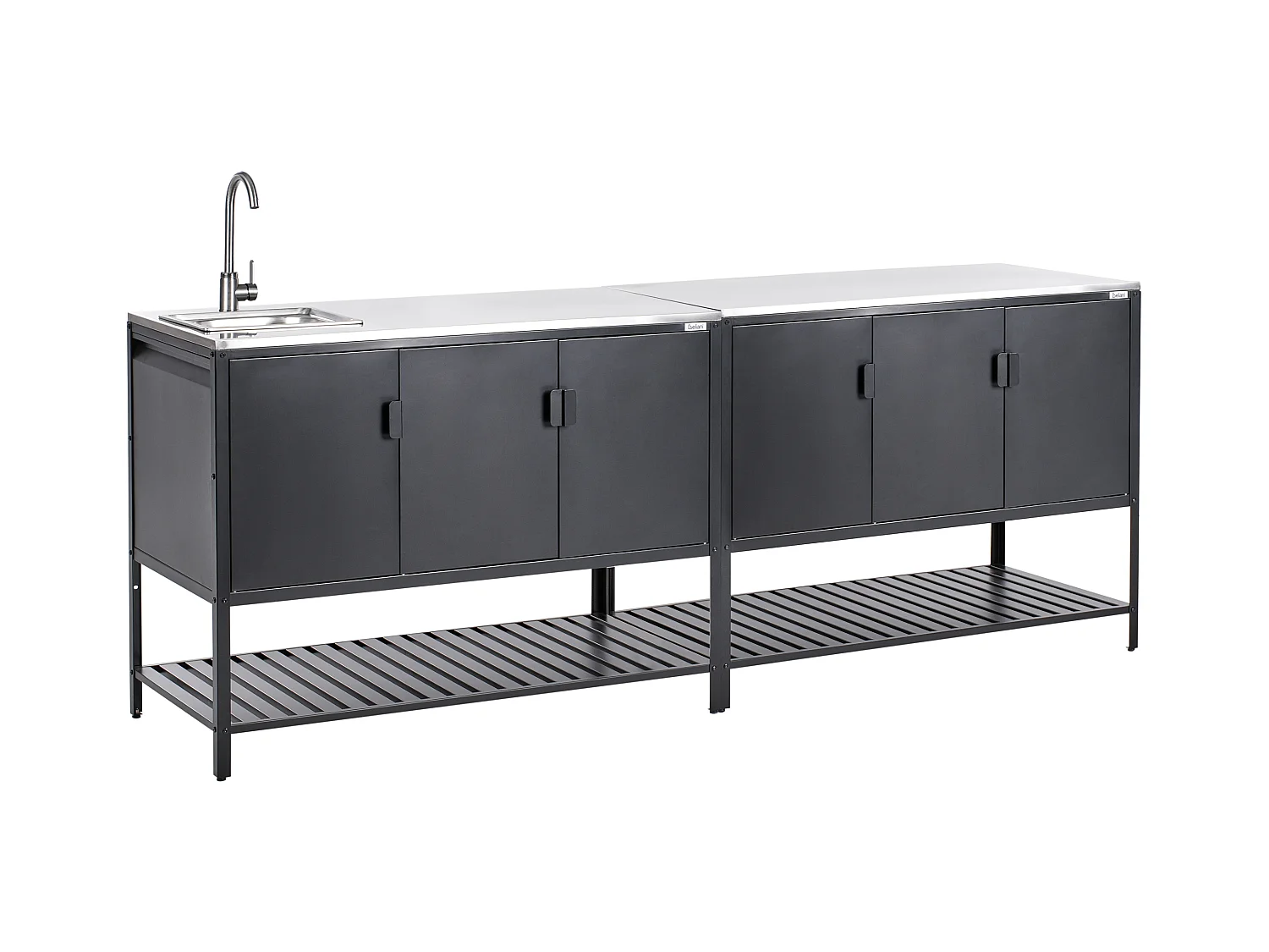 2 częściowa kuchnia ogrodowa ze zlewem MAENZA Metal Czarny