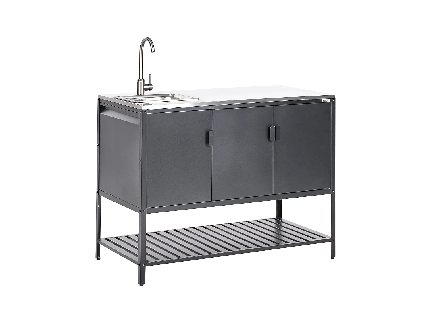 2 częściowa kuchnia ogrodowa ze zlewem MAENZA Metal Czarny