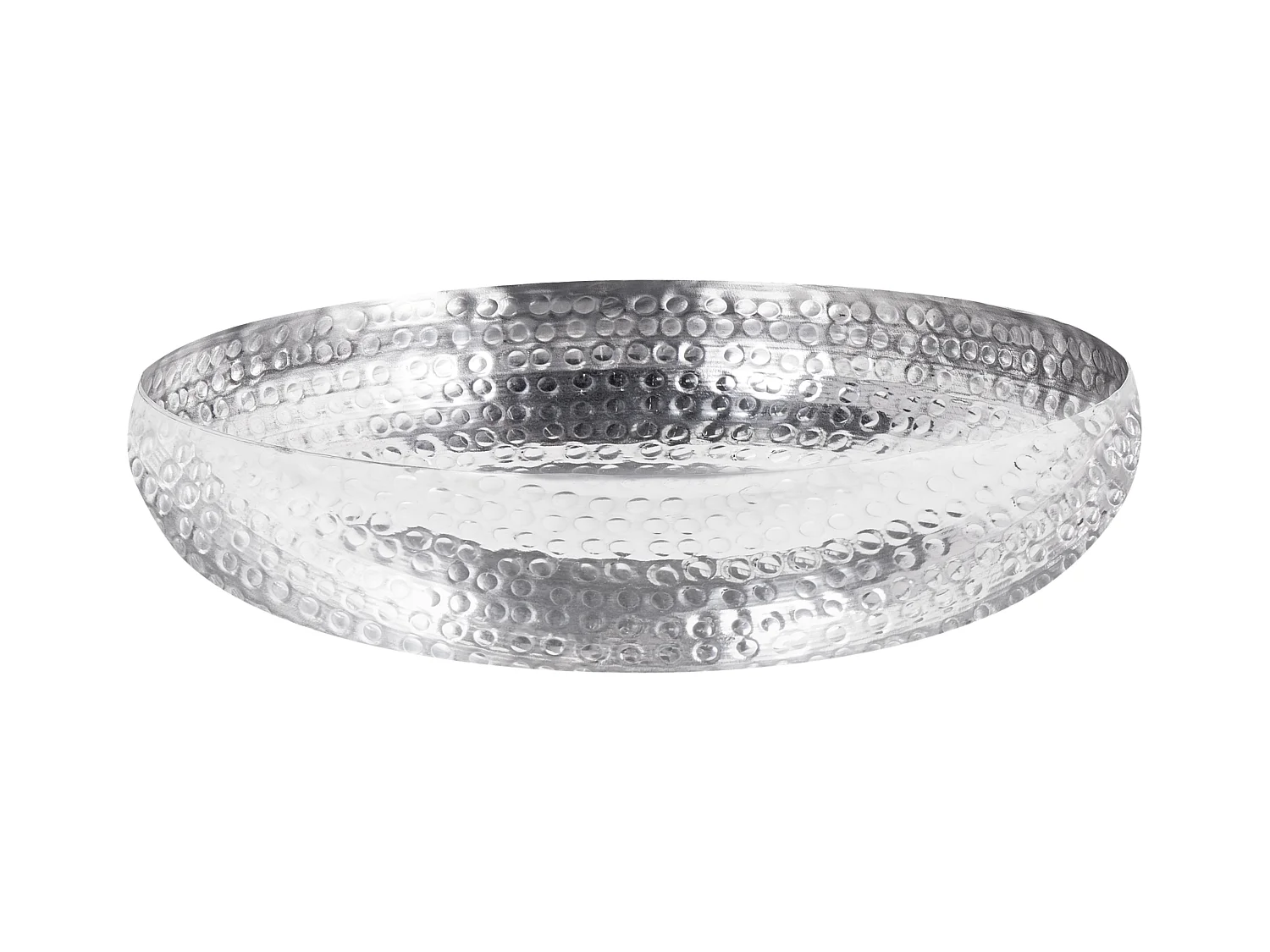 Dekoschüssel aus Metall in Silber runde Form Glamour Stil Tanis