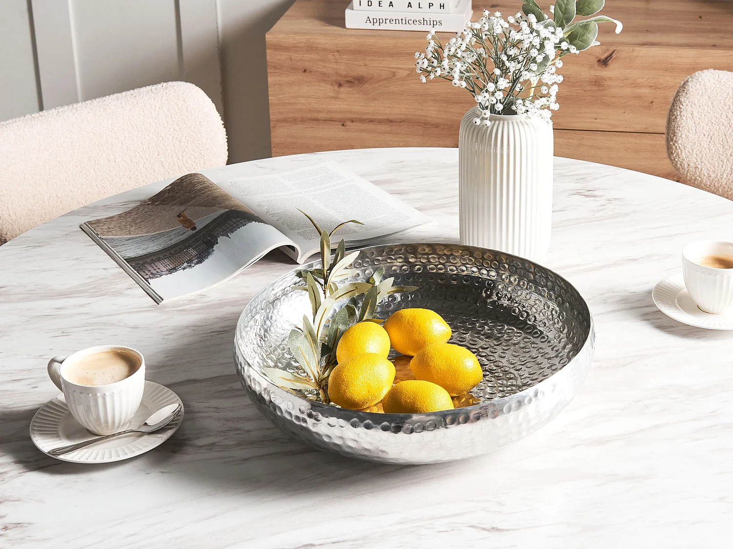 Cesto decorativo TANIS Metal Prateado