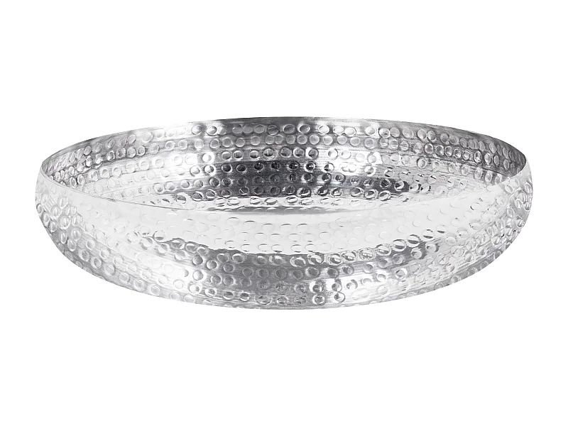 Dekoschüssel aus Metall in Silber runde Form Glamour Stil Tanis