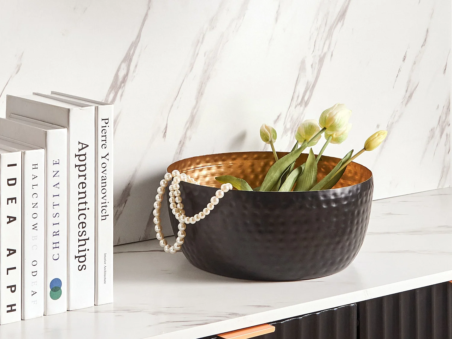 Decoratieve schaal BANHA Metaal Zwart