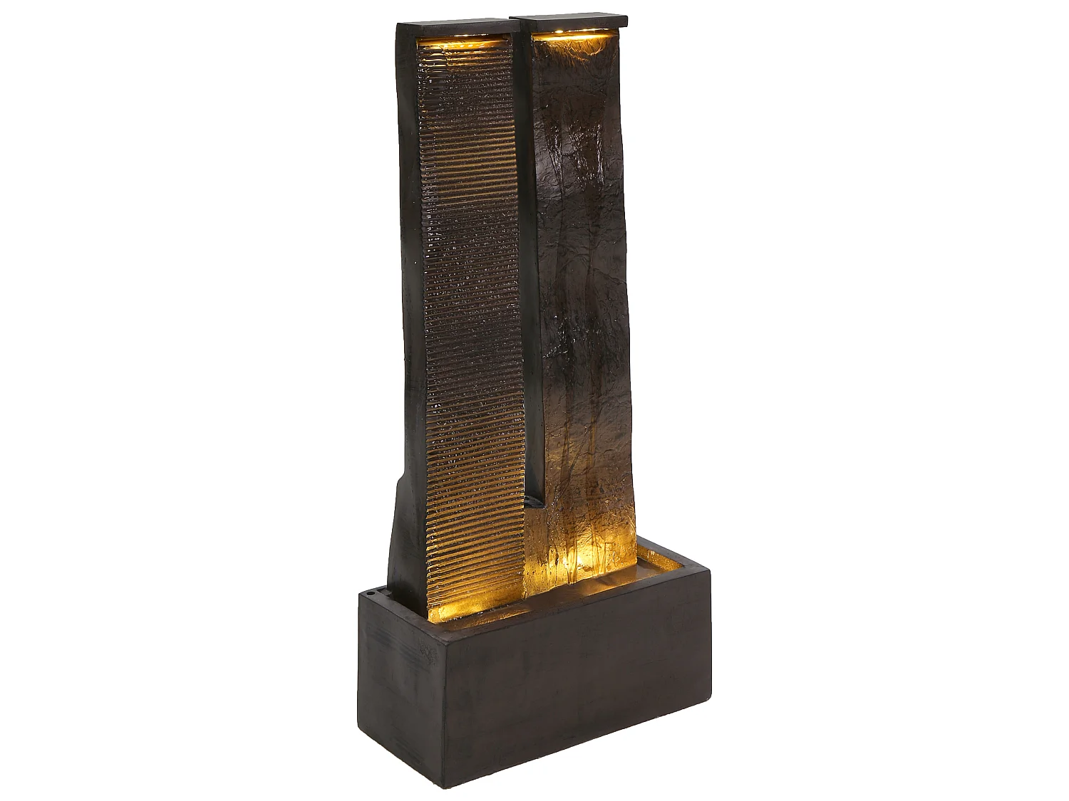 Garden Water Feature with LED Brown SUNLINE