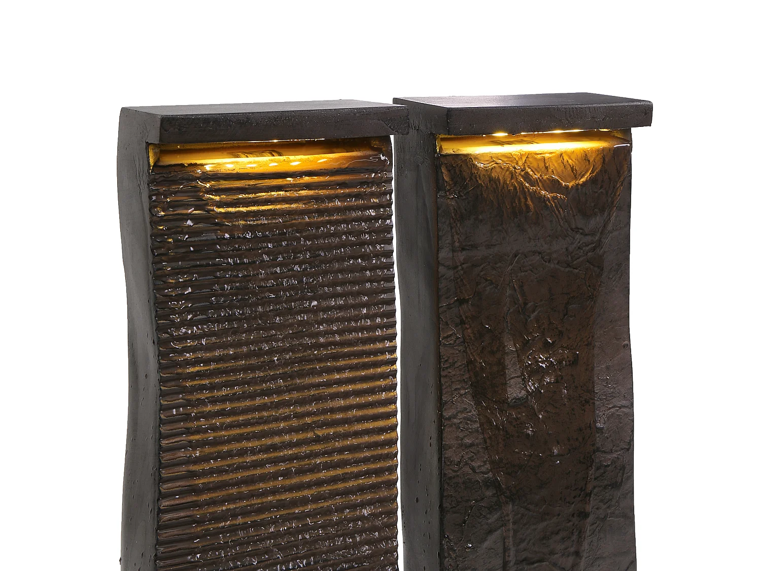 Garden Water Feature with LED Brown SUNLINE