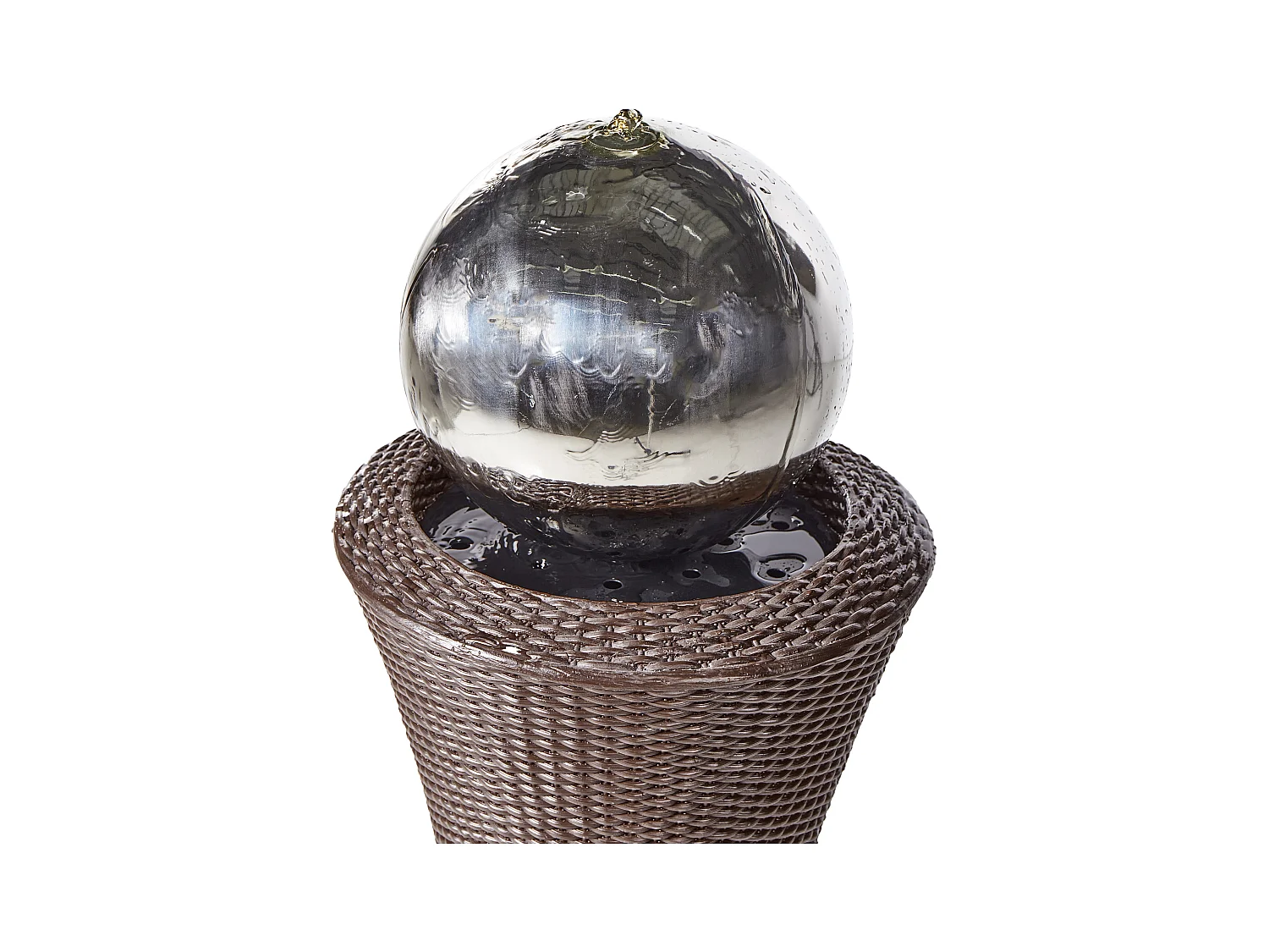 Fontaine de jardin ZENYATTA LED Marron