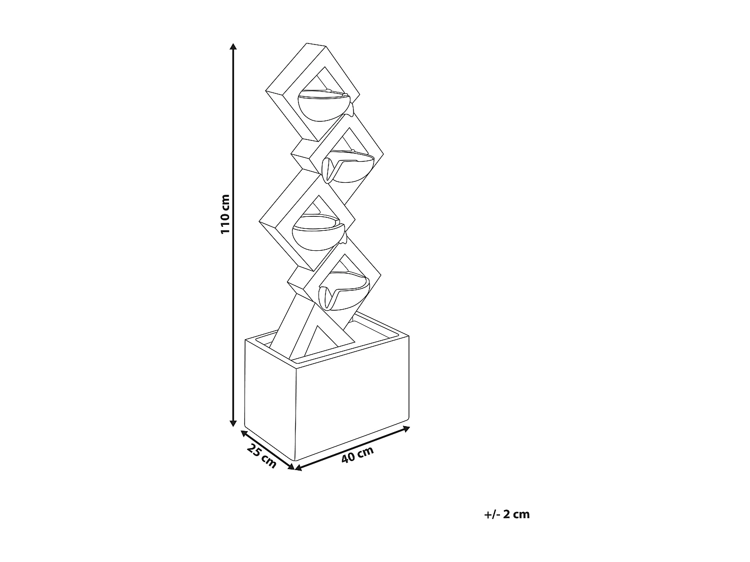 Gartenbrunnen mit LED beige SHEGAR