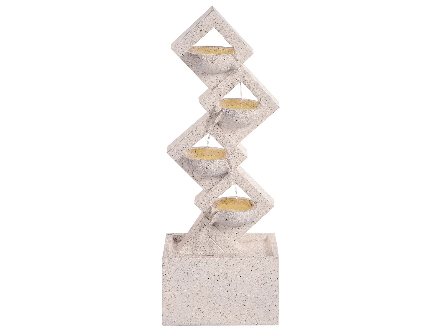 Garden Water Feature with LED Beige SHEGAR