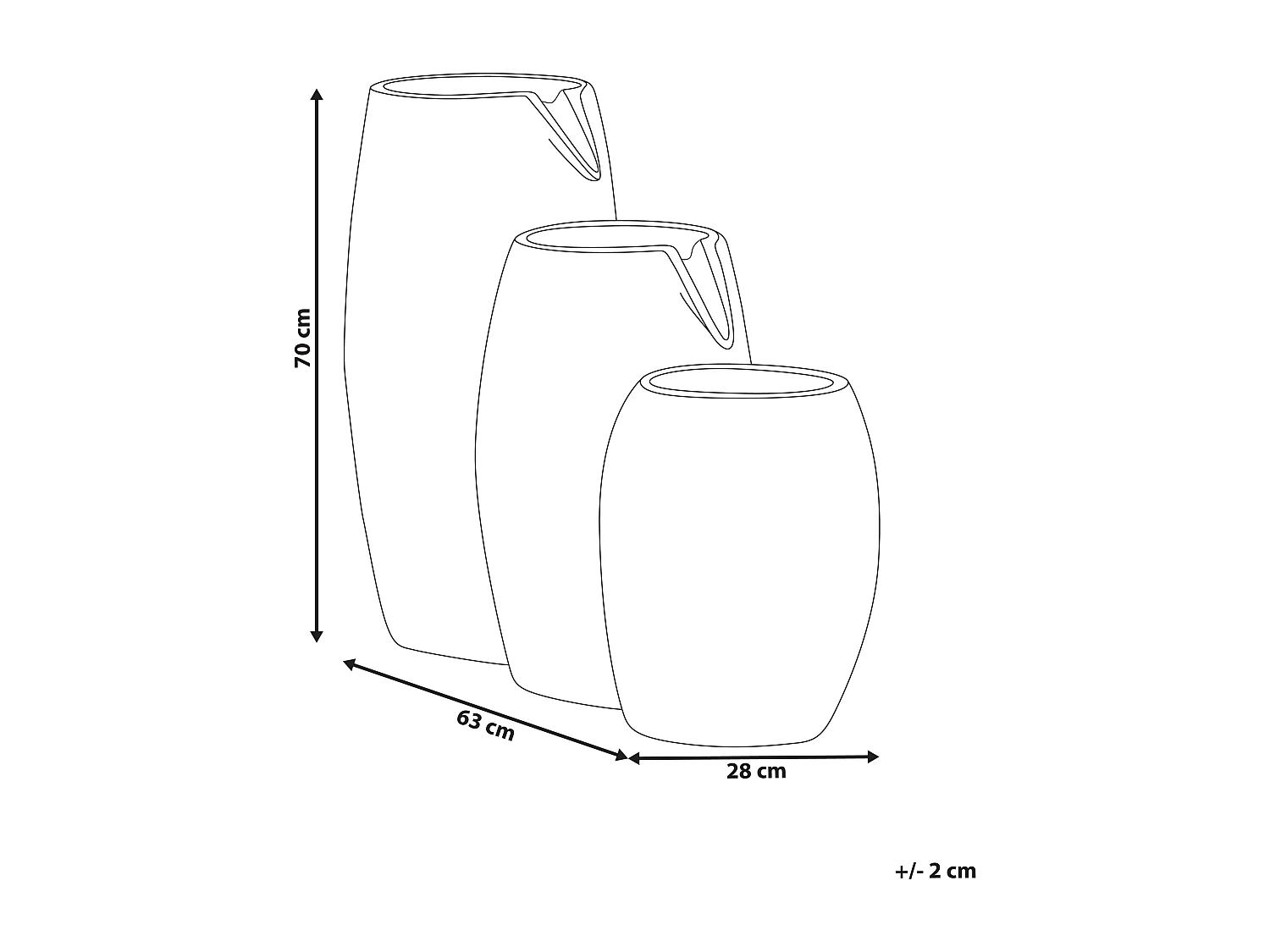 Gartenbrunnen mit LED grau ARKLE