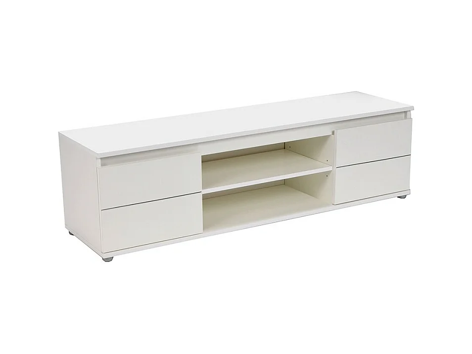 Meuble TV Blanc 140x38x40cm CIMI meuble luxueux meuble tv à poser