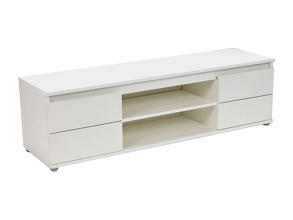 Meuble TV Blanc 140x38x40cm CIMI meuble luxueux meuble tv à poser