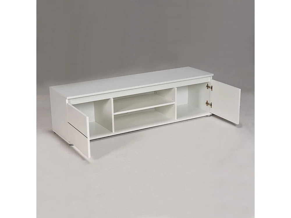 Meuble TV Blanc 140x38x40cm CIMI meuble luxueux meuble tv à poser