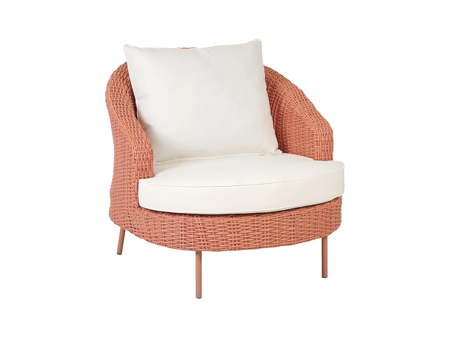 Fauteuil de jardin avec ottoman ARCILLE Rose pêche