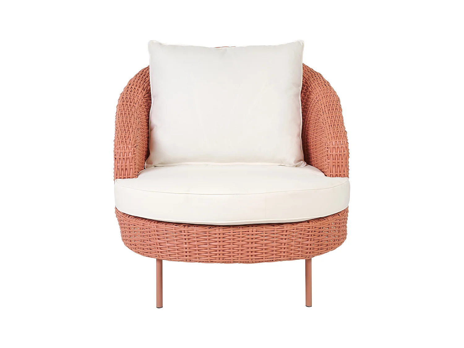 Fauteuil de jardin avec ottoman ARCILLE Rose pêche