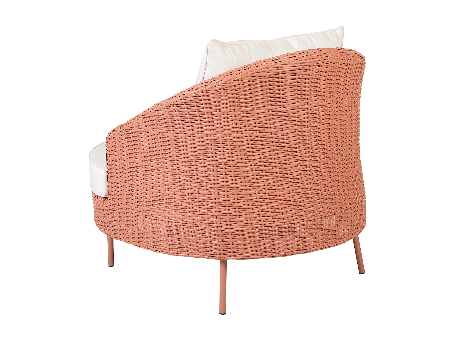 Fauteuil de jardin avec ottoman ARCILLE Rose pêche