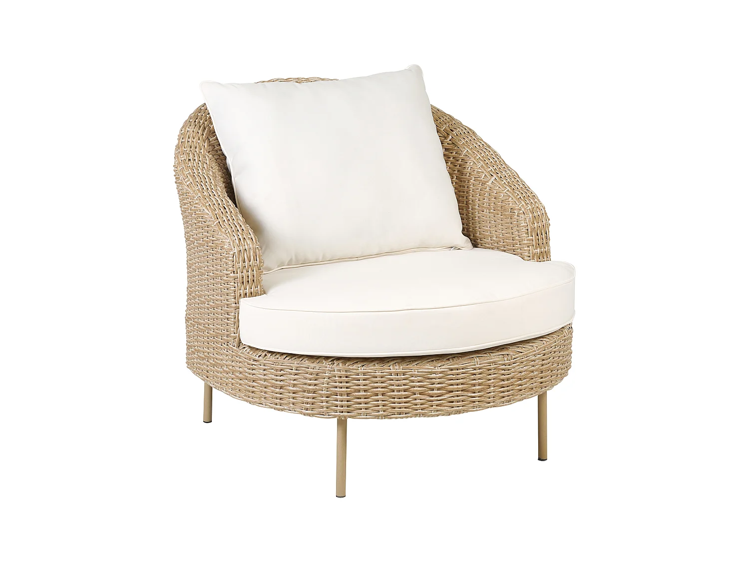 Fotel ogrodowy z otomaną ARCILLE Technorattan Naturalny