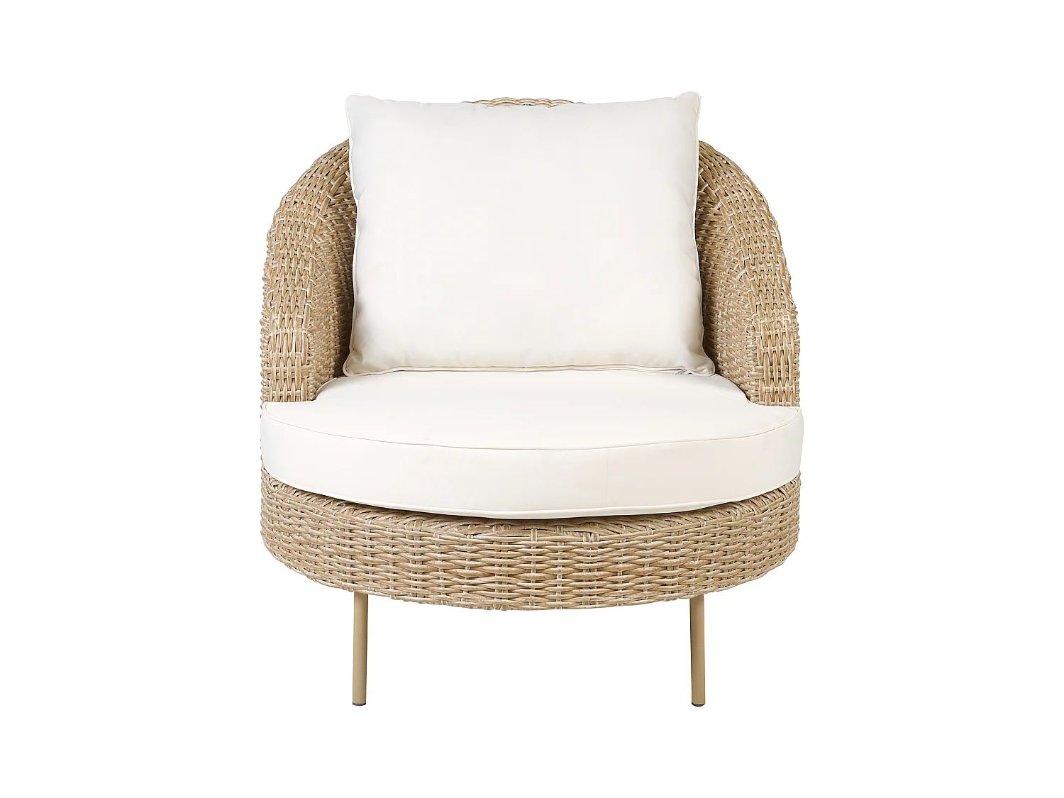 Fotel ogrodowy z otomaną ARCILLE Technorattan Naturalny