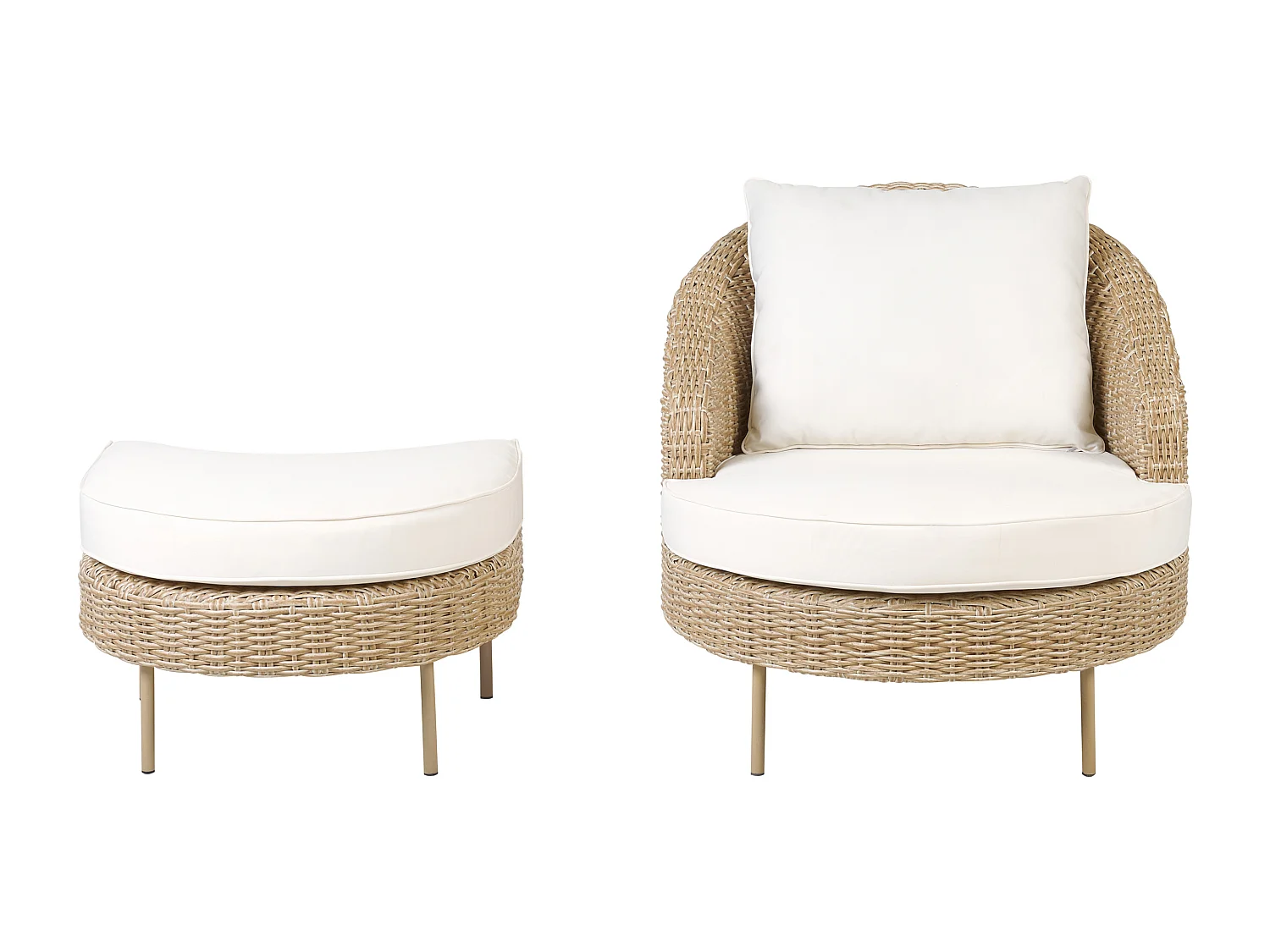 Fauteuil de jardin avec ottoman ARCILLE Naturel