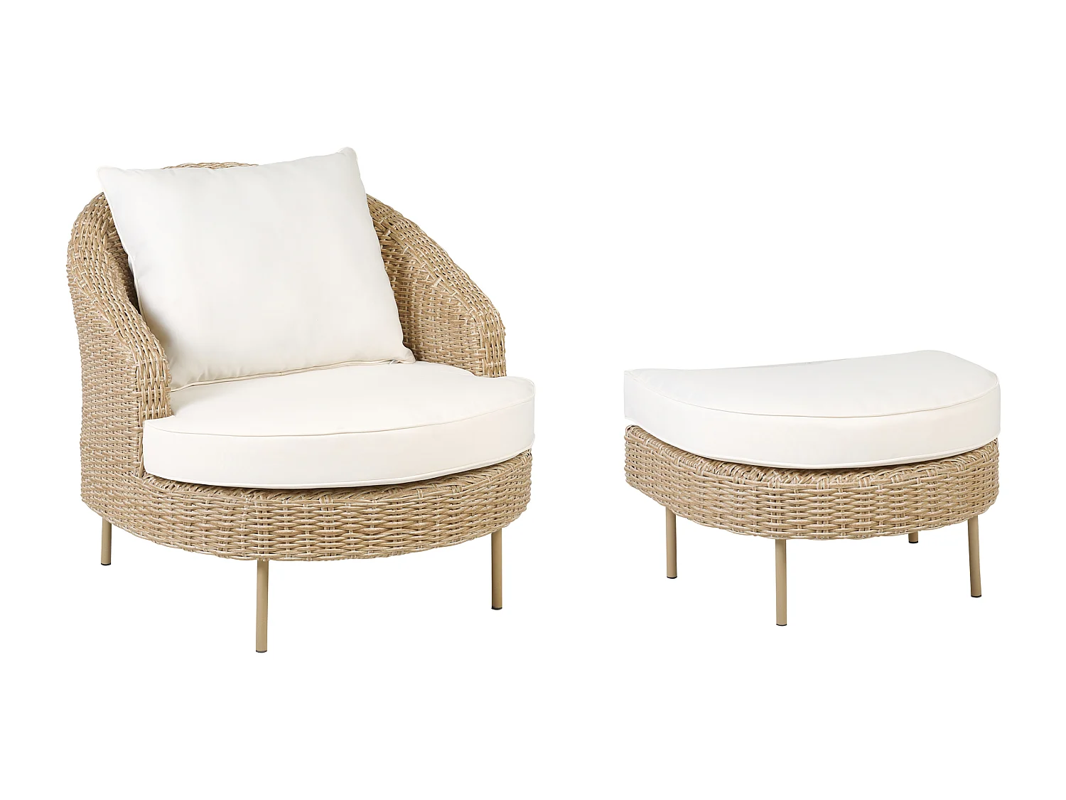 Fauteuil de jardin avec ottoman ARCILLE Naturel