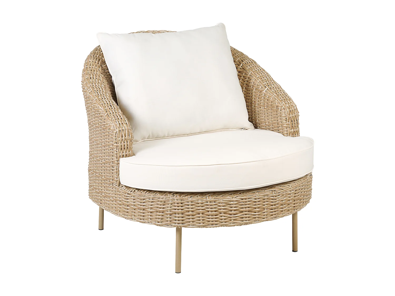 Poltrona da giardino con ottomana ARCILLE Naturale