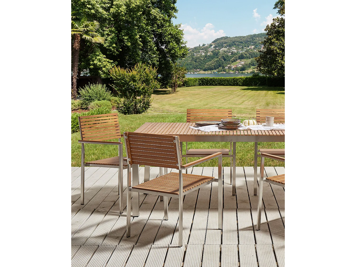 Lot de 6 chaises de jardin VIAREGGIO Teck certifié FSC® Marron