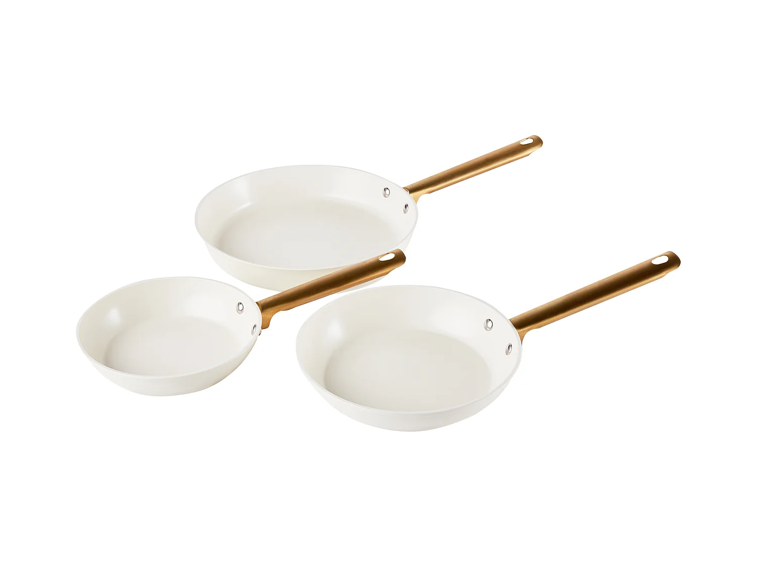 Bratpfannen 3er Set ELITE PRO Cremeweiss