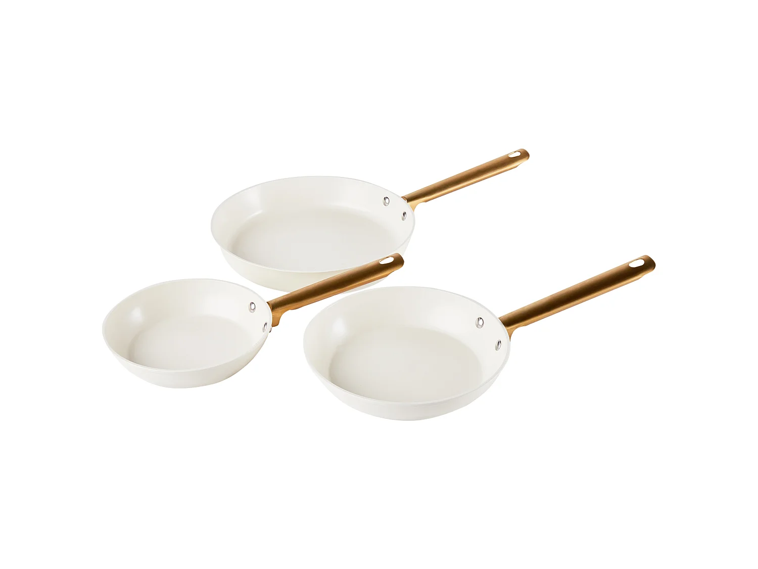 Set of 3 Frying Pans ELITE PRO Off-White