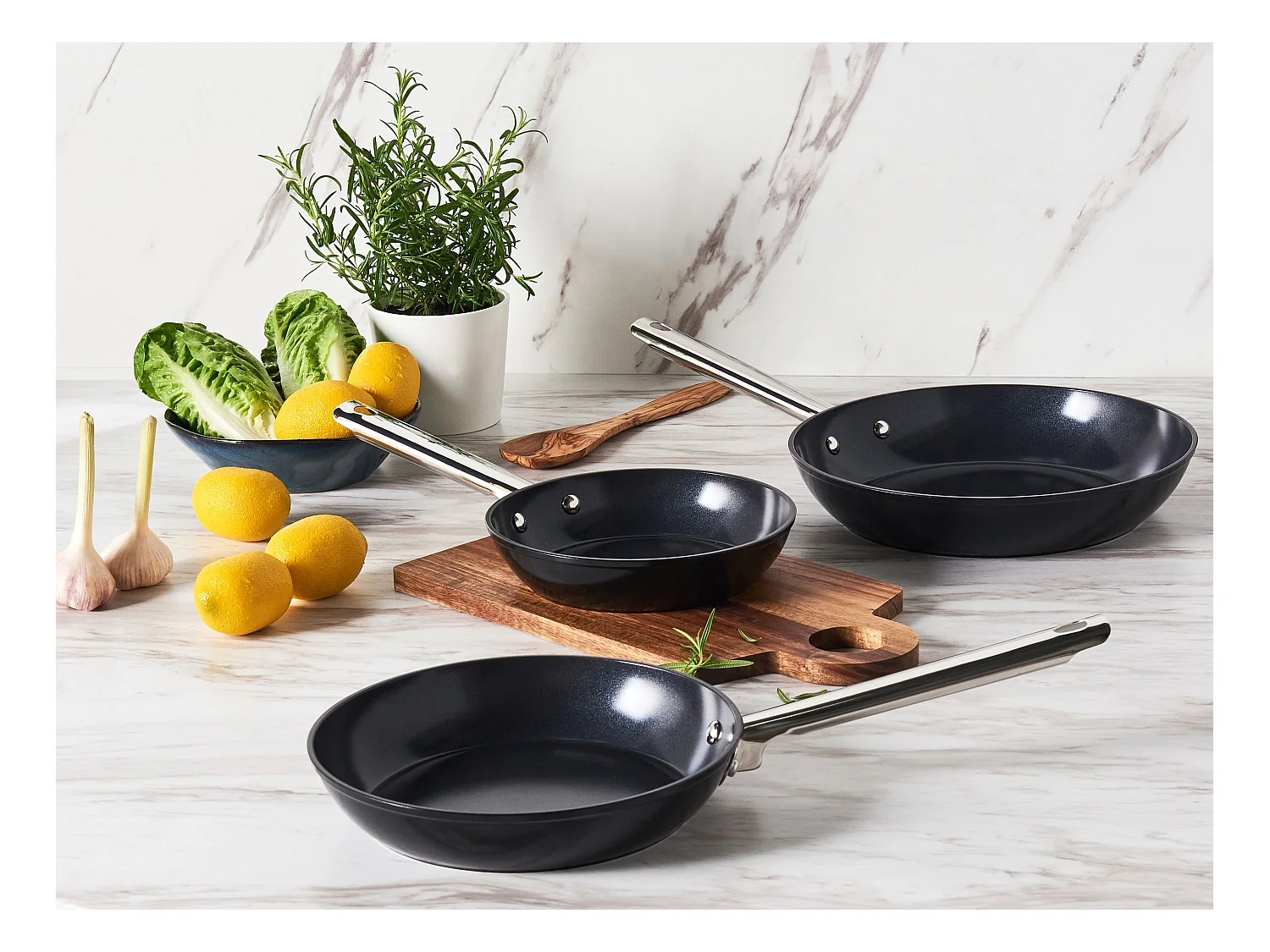 Ensemble de 3 poêles à frire ELITE PRO Noir