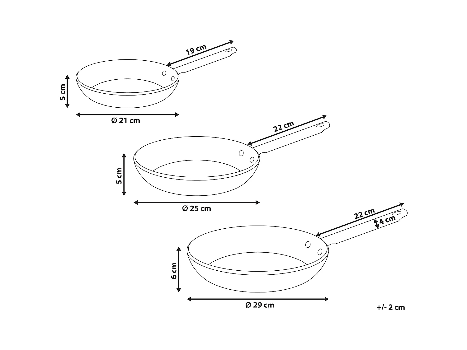 Ensemble de 3 poêles à frire ELITE PRO Noir
