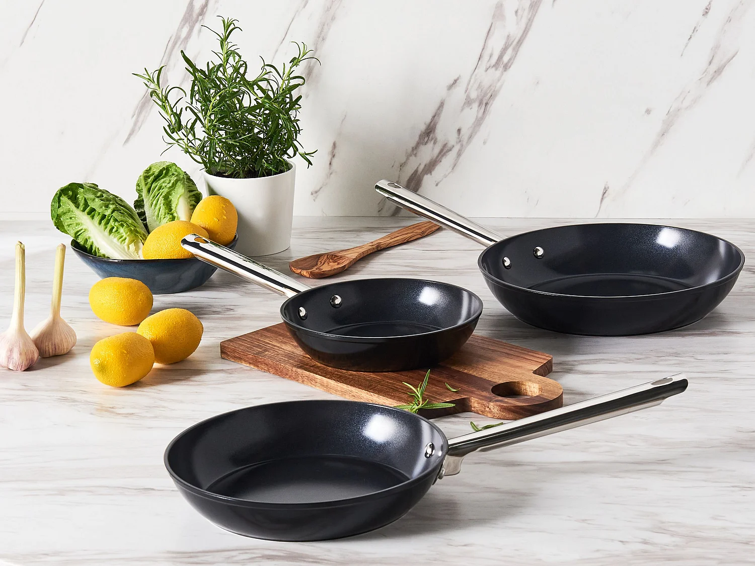 Bratpfannen 3er Set ELITE PRO Schwarz