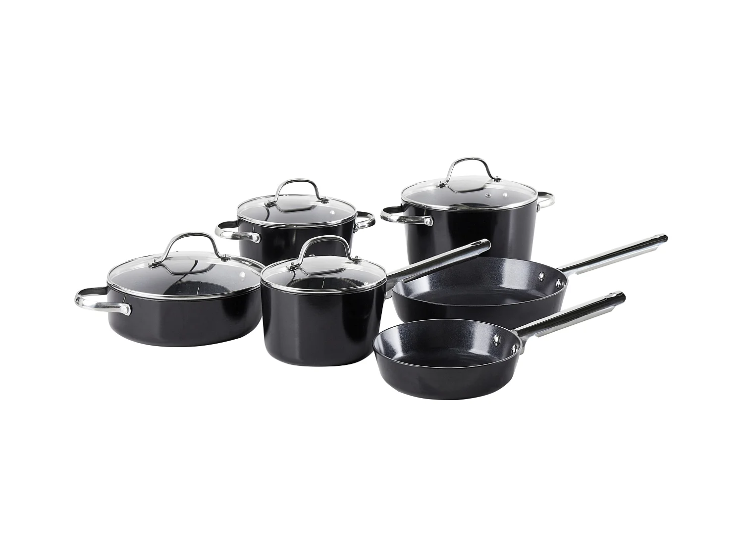 Pfannenset 10-teilig ELITE PRO Schwarz