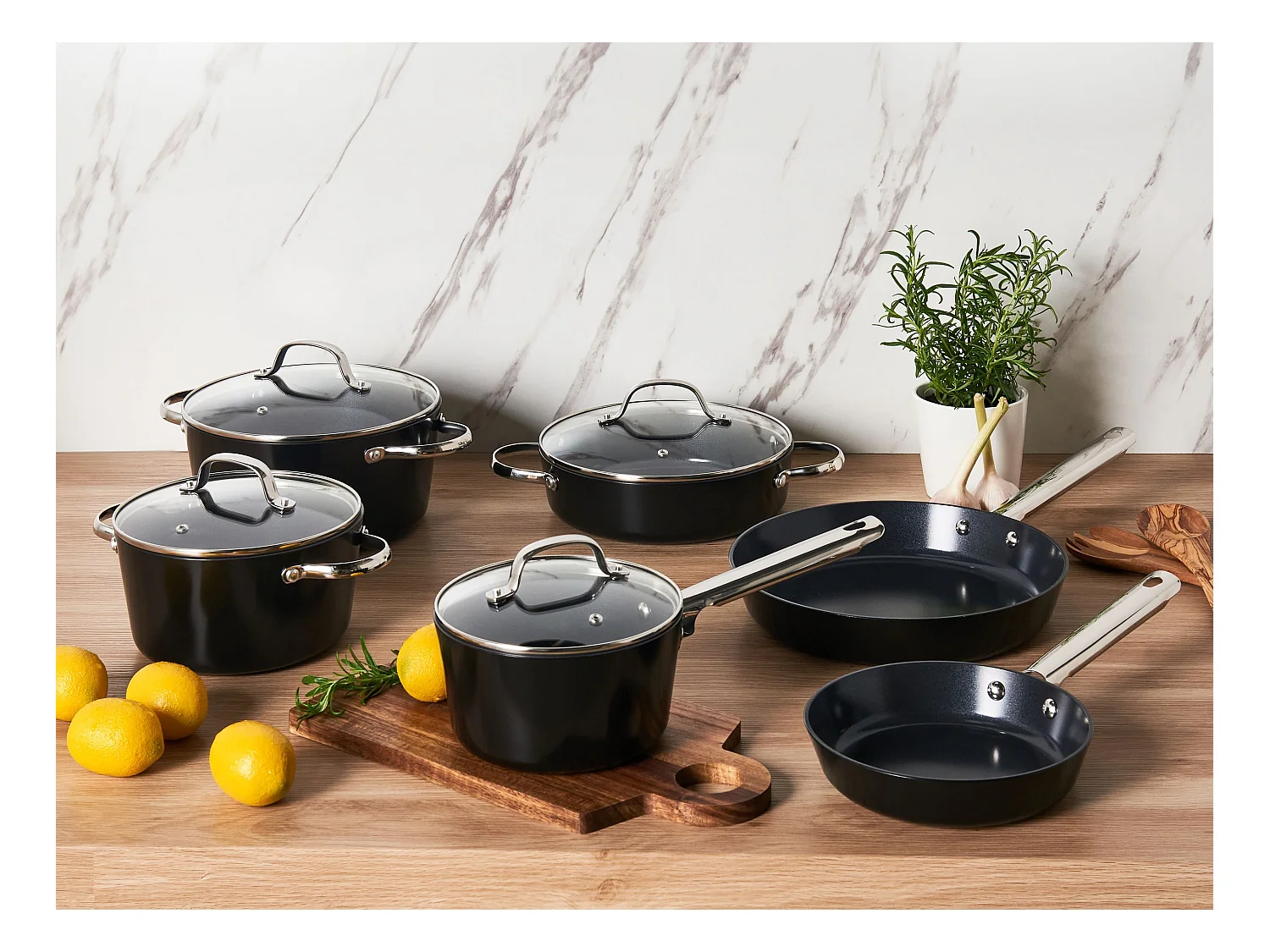 Pfannenset 10-teilig ELITE PRO Schwarz