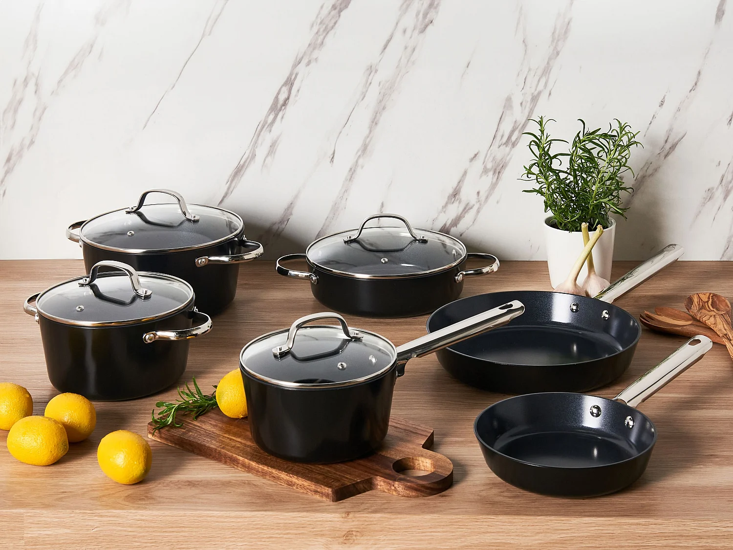 Pfannenset 10-teilig ELITE PRO Schwarz