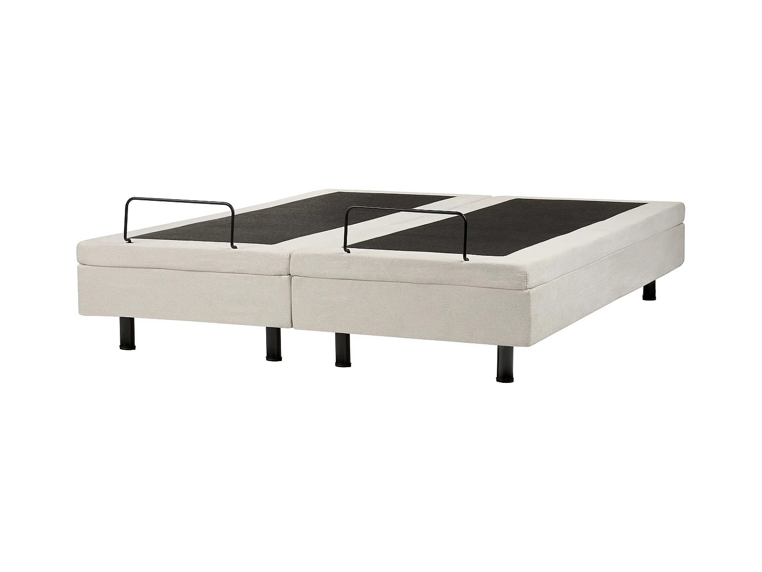 Lit réglable sans tête de lit Tissu DUKE II 160 x 200 cm Beige clair