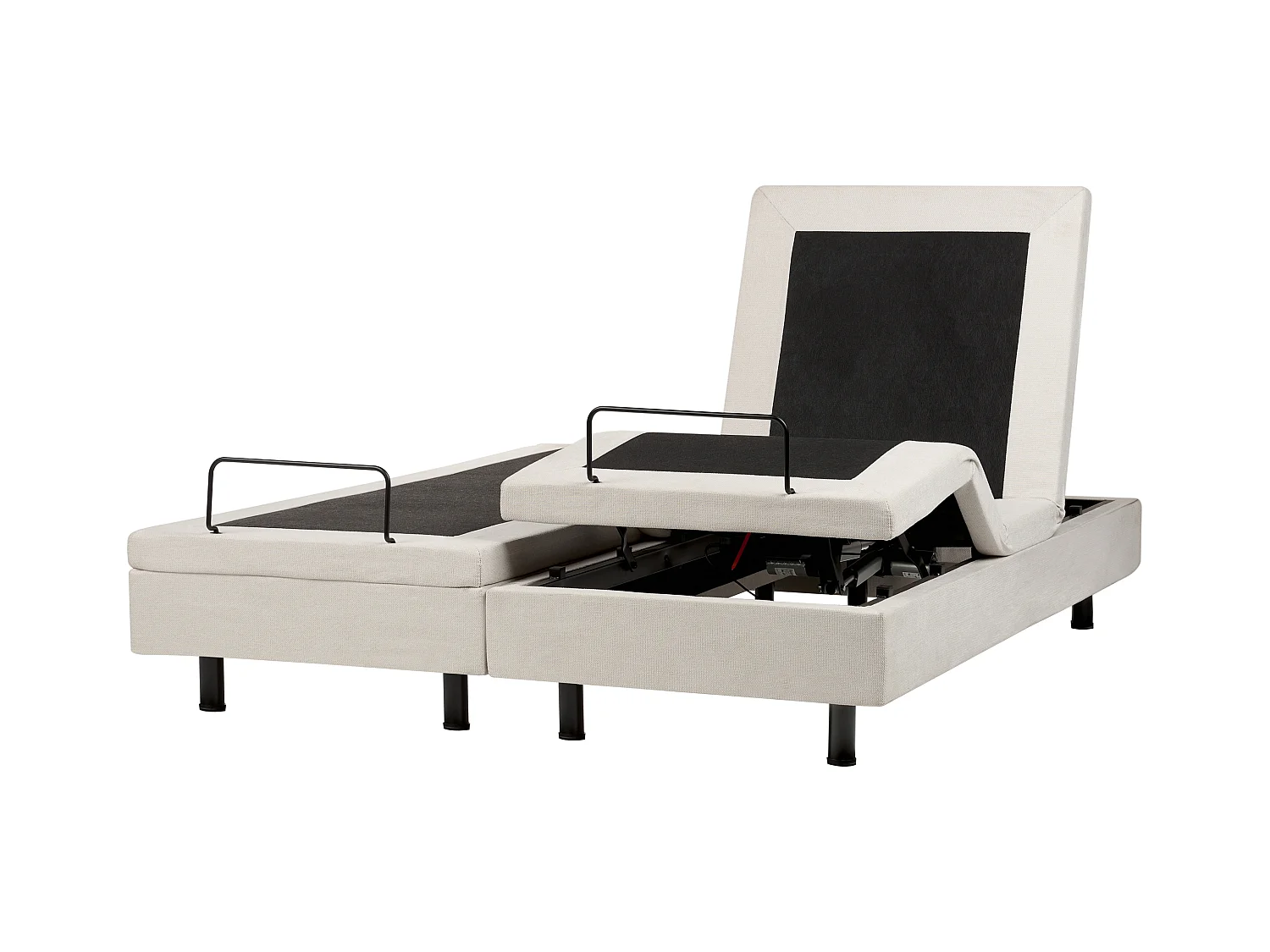 Lit réglable sans tête de lit Tissu DUKE II 160 x 200 cm Beige clair